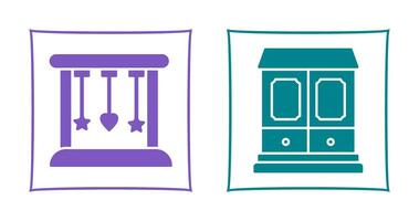 Cradle and Wardrobe Iconv vector