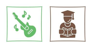 Learning and Guitar Icon vector