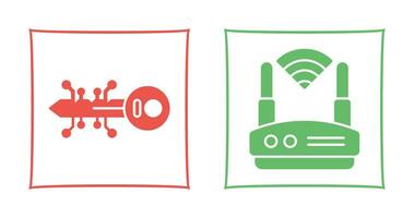 Key and WIFI Icon vector