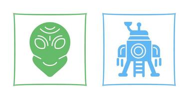 alien and lander Icon vector