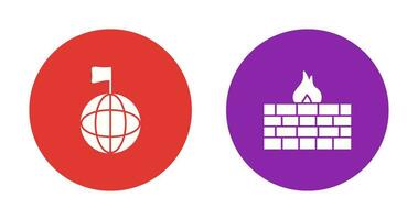 global signal and firewall Icon vector