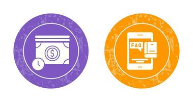 Time is Mony and Faq Icon vector