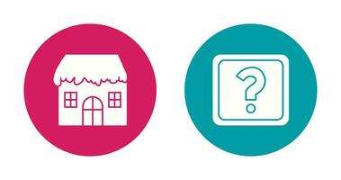 House with Snow and Question Mark Icon vector