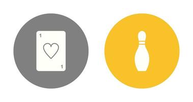 Card and Bowling Pin Icon vector