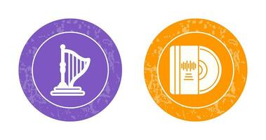 Harp and Vinyl Icon vector