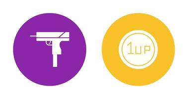Gun and 1UP Icon vector