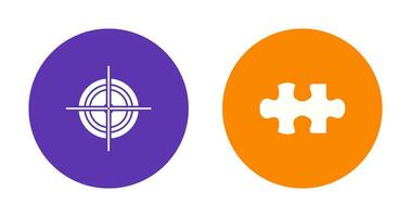 Target and Puzzle Piece Icon vector