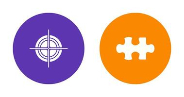 Target and Puzzle Piece Icon vector