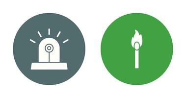 siren and lit matchstick Icon vector