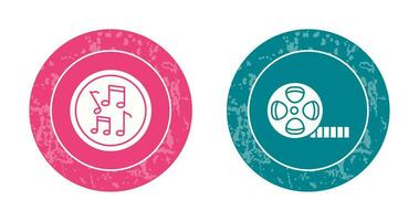 Musical Notes AND Film Reel Icon vector