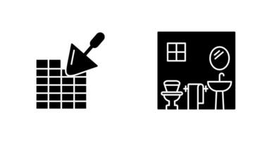 Brickwall and Bathroom Icon vector