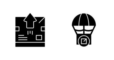 delivery box and parachute Icon vector
