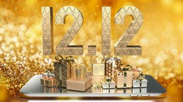 The 12.12 gold number for spacial offer concept 3d rendering photo