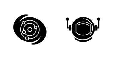 galaxy and astronaut Icon vector