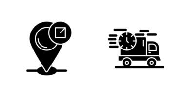 fast delivery and location Icon vector