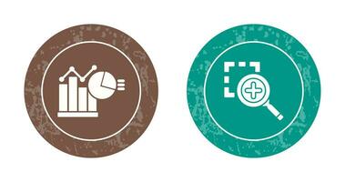 Bar Chat and Zoom In Icon vector
