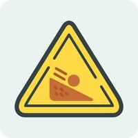 Falling Boulder Sign Vector Icon