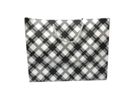 a black and white checkered bag on a transparent background png