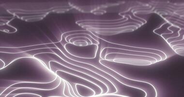 Abstract purple futuristic hi-tech landscape with mountains and canyons from glowing energy circles and magic lines background photo