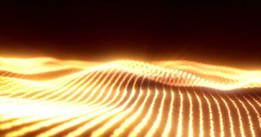 Abstract yellow energy magic waves from glowing particles and lines futuristic hi-tech background photo