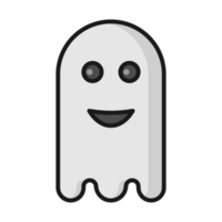 a cute ghost icon on transparent background, simple illustration png