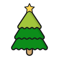 christmas tree icon on transparent background, simple illustration png