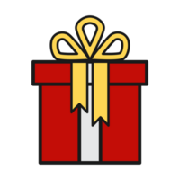 gift box icon on transparent background, simple illustration png