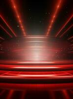 Ai Generative Backdrop Red Spotlights For Flyers, Banner and Backgrounds realistic image ultra hd high design photo