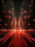 Ai Generative Backdrop Red Spotlights For Flyers, Banner and Backgrounds realistic image ultra hd high design photo