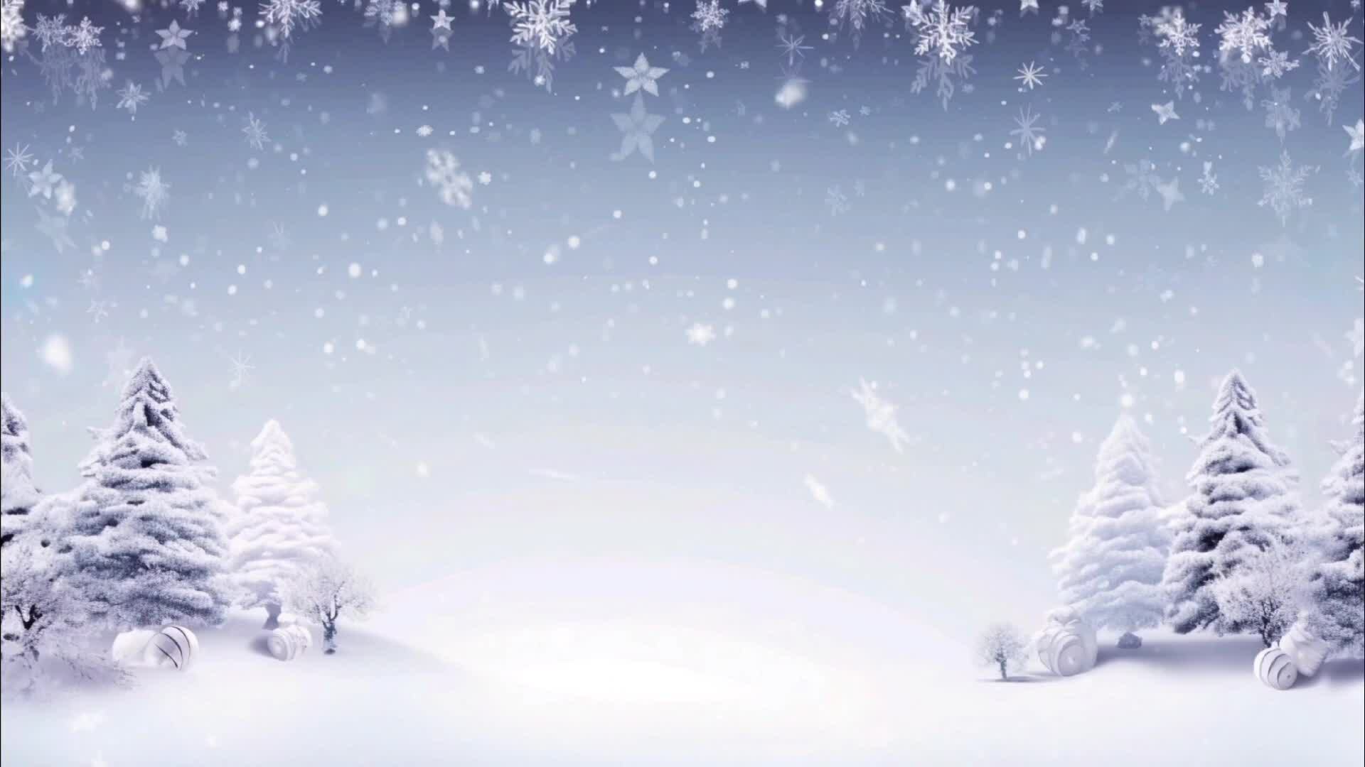 christmas tree in snow with falling snow Christmas background of ai