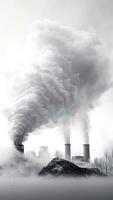 poluição vapores a partir de industrial fábricas e névoa do ai gerado video