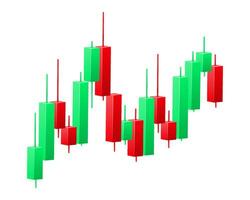 stock trading japanese candlesticks trading chart vector illustration isolated on white background