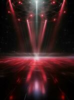 Ai Generative Backdrop Red Spotlights For Flyers, Banner and Backgrounds realistic image ultra hd high design photo