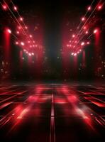 Ai Generative Backdrop Red Spotlights For Flyers, Banner and Backgrounds realistic image ultra hd high design photo