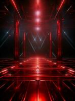 Ai Generative Backdrop Red Spotlights For Flyers, Banner and Backgrounds realistic image ultra hd high design photo