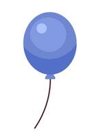 Blue balloon flying 2D cartoon object. Anniversary celebration decoration isolated vector item white background. Happiness concept. National holiday. Surprise birthday color flat spot illustration