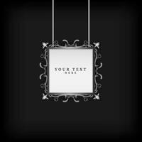vintage silver rectangle frame design vector