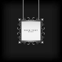 vintage silver rectangle frame design vector