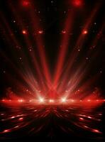 Ai Generative Backdrop Red Spotlights For Flyers, Banner and Backgrounds realistic image ultra hd high design photo