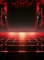 Ai Generative Backdrop Red Spotlights For Flyers, Banner and Backgrounds realistic image ultra hd high design photo