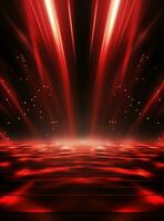 Ai Generative Backdrop Red Spotlights For Flyers, Banner and Backgrounds realistic image ultra hd high design photo