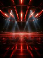 Ai Generative Backdrop Red Spotlights For Flyers, Banner and Backgrounds realistic image ultra hd high design photo