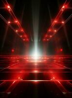 Ai Generative Backdrop Red Spotlights For Flyers, Banner and Backgrounds realistic image ultra hd high design photo