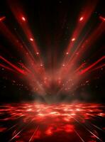 Ai Generative Backdrop Red Spotlights For Flyers, Banner and Backgrounds realistic image ultra hd high design photo