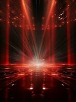 Ai Generative Backdrop Red Spotlights For Flyers, Banner and Backgrounds realistic image ultra hd high design photo