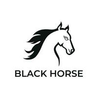 Silhouette horse head logo design ideas vector