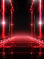 Ai Generative Backdrop Red Spotlights For Flyers, Banner and Backgrounds realistic image ultra hd high design photo