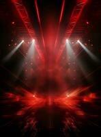 Ai Generative Backdrop Red Spotlights For Flyers, Banner and Backgrounds realistic image ultra hd high design photo