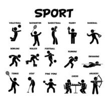 Sport icons set. Simple set of sport vector icons for web design on white background