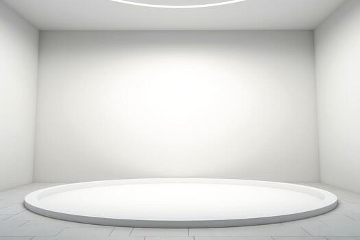 Abstract futuristic architecture background, Minimal technology white backdrop, Generative AI illustration photo